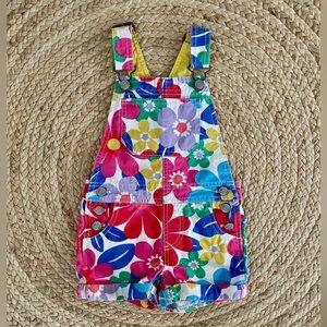 Boden Colorful Overalls with Flower Print